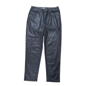 WHITEOOM + CACTUS PU Cropped Leather Pants Black Size Medium